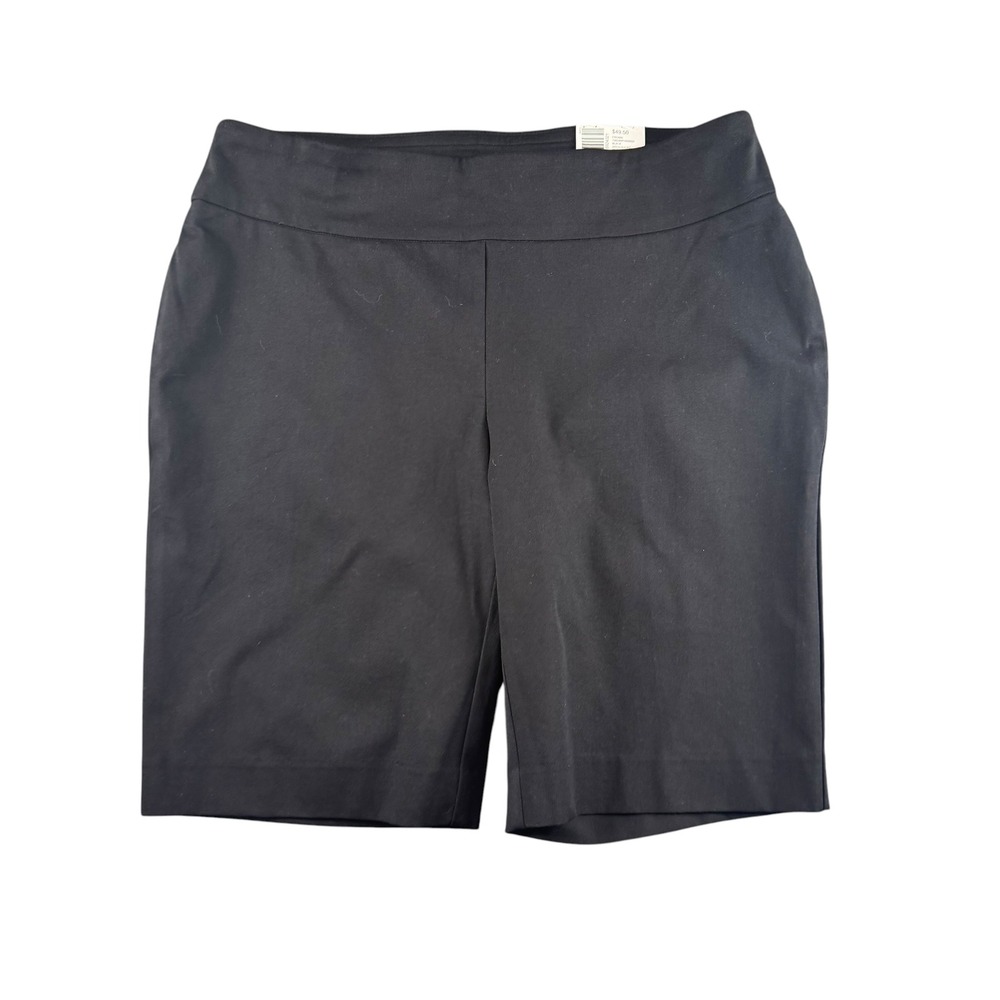 Crown & Ivy Ashley Black Slim Fit Stretch Bermuda Shorts Women 12 72623SPH000034
